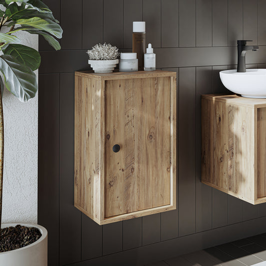 Roomart GUSTO Hochschrank 60 cm – Bad-Hängeschrank mit Soft-Close – Moderner Badezimmerschrank mit Stauraum – Weiß oder Eiche