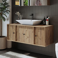 Roomart Badmöbel GUSTO-ATL 120 cm – Keramik Waschbecken &/oder Unterschrank – Modernes Design – Varianten wählbar – Eiche oder Weiß Roomart Badmöbel GUSTO-ATL 120 cm – Keramik Waschbecken &/oder Unterschrank – Modernes Design – Varianten wählbar – Eiche o