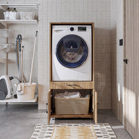 Roomart A3 Waschmaschinenschrank 67 cm – Erhöhung mit Schublade, Ausziehbrett & Stauraum | 3 Farben