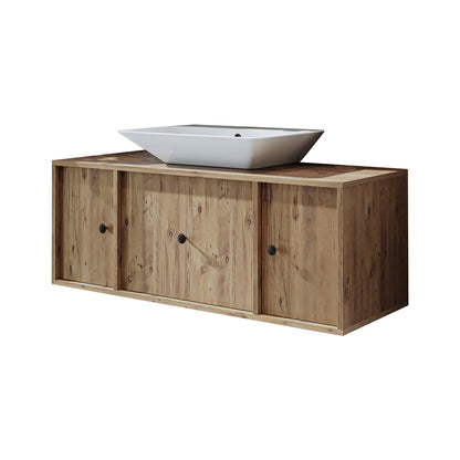Roomart Badmöbel GUSTO-ATL 120 cm – Keramik Waschbecken &/oder Unterschrank – Modernes Design – Varianten wählbar – Eiche oder Weiß