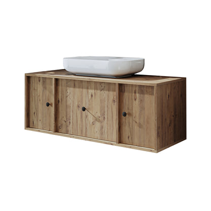 Roomart Badezimmermöbel GUSTO 120 cm – Keramik Waschbecken &/oder Unterschrank – Modernes Design – Varianten wählbar – Eiche oder Weiß