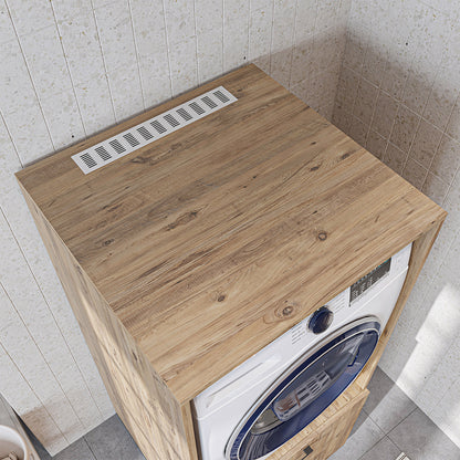 Roomart A3 Waschmaschinenschrank 67 cm – Erhöhung mit Schublade, Ausziehbrett & Stauraum | 3 Farben