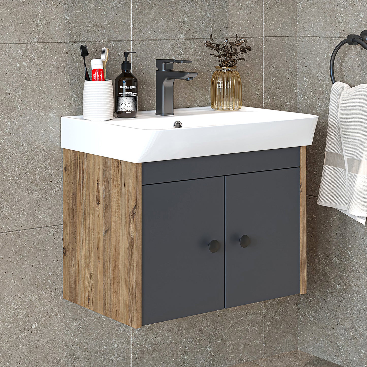 Badmöbelset • ADA • Unterschrank mit Waschbecken • Badezimmer Möbel • Gäste WC