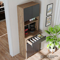 Roomart Küchenschrank NAPOLI, 180 cm, mit offener Nische und Schublade, in 4 Farben