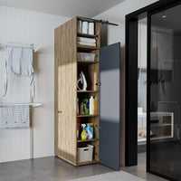 Roomart - DORA Armario alto 45cm ancho - Blanco - Roble blanco - Roble - Roble antracita - armario lavadora, estante lavadora, torre lavadora, armario, blanco, lavadoras, armario bajo, lavadora, secadora, armario hogar, armarios, armario baño, alto