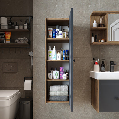 Roomart Seitenschrank „ADA“ – moderner 110 cm Bad-Hängeschrank mit Softclose – in Weiß, Eiche, Anthrazit oder Schwarz