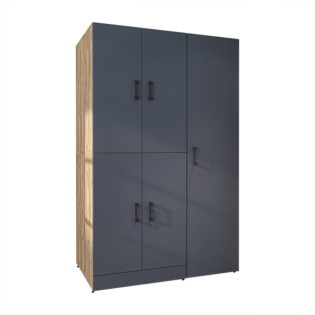 Roomart washing machine cabinet " DORA SET" for dryer & washing machine, 115 cm wide, in 4 colors, with doors & pull-out shelf - white - white oak - anthracite oak - oak - washing machine cabinet, washing machine shelf, washing tower, cabinet, white, washing machine