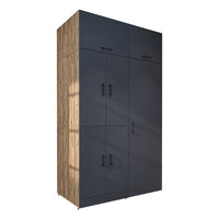 Roomart washing machine cabinet " DORA SET" for dryer & washing machine, 130 cm wide, in 4 colors, with doors & pull-out shelf - white - white oak - anthracite oak - oak - washing machine cabinet, washing machine shelf, washing tower, cabinet, white, washing machine