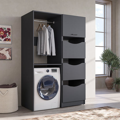 Roomart SERIE 2 Waschmaschinenschrank 126 cm – Kleiderstange & Stauraum | in 2 Farben
