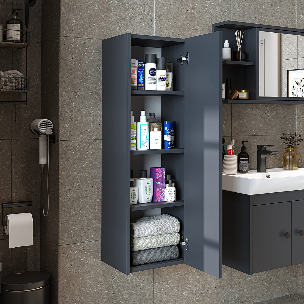 Roomart Seitenschrank „ADA“ – moderner 110 cm Bad-Hängeschrank mit Softclose – in Weiß, Eiche, Anthrazit oder Schwarz - Hängeschrank, wand,  hochschrank, hochschrank weiß, 60 cm breit, küche, waschküche, wohnzimmer, schmal, 40 cm breit landhausstil, stang