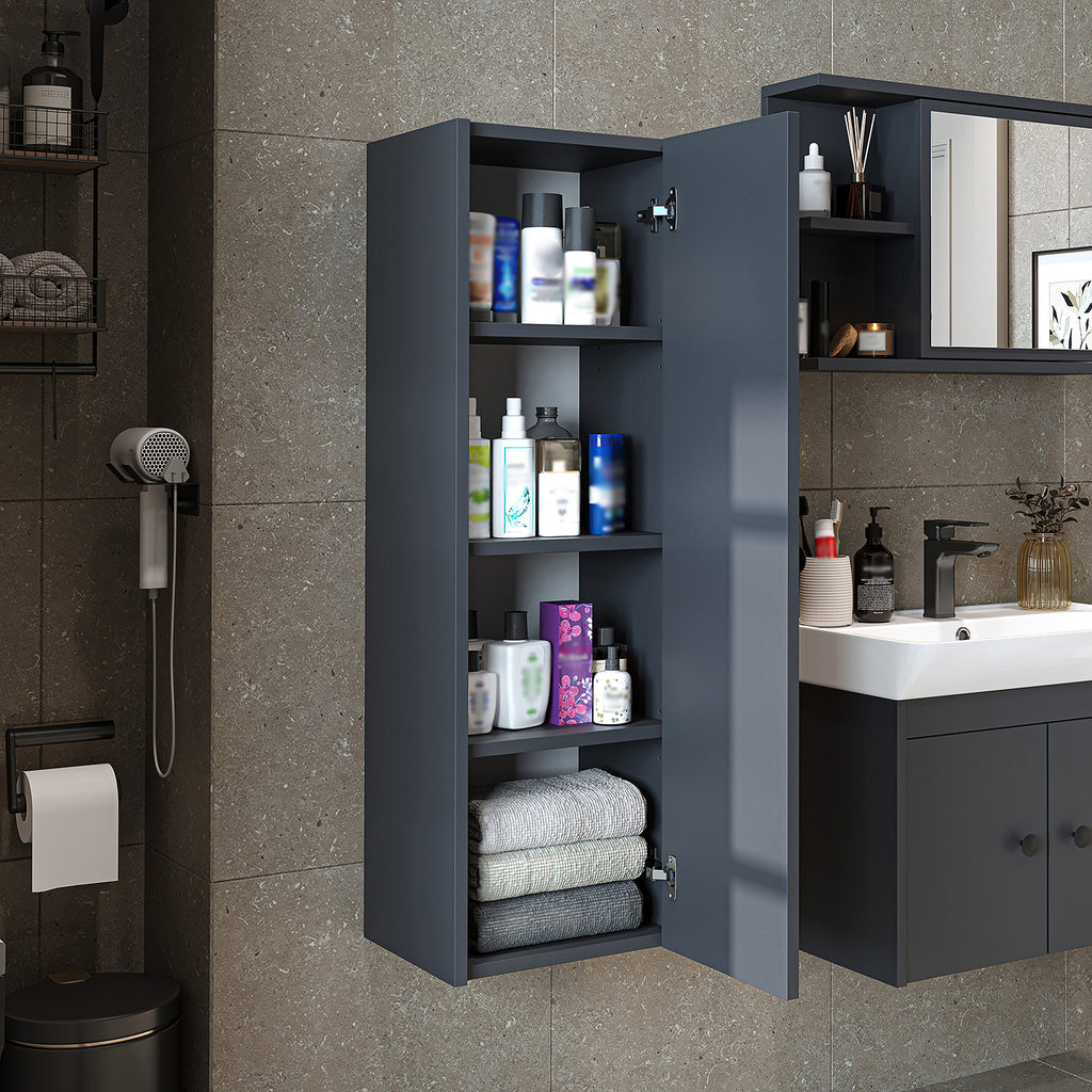 Roomart Badmöbelset ADA – 3-teiliges Badezimmermöbel Set mit Waschbecken, Unterschrank, Spiegelschrank & Seitenschrank – modernes Badmöbel