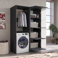 Roomart SERIE 2 Waschmaschinenschrank 126 cm – Kleiderstange & Stauraum | in 2 Farben