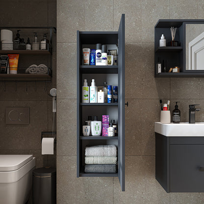 Roomart Seitenschrank „ADA“ – moderner 110 cm Bad-Hängeschrank mit Softclose – in Weiß, Eiche, Anthrazit oder Schwarz