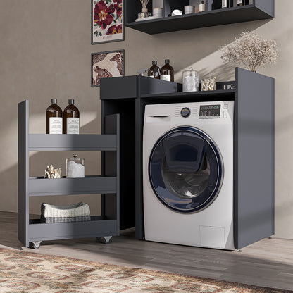 Roomart SERIE 2 Waschmaschinen-Set – Unterschrank & Rollwagen, optional mit Wandschrank | in 2 Farben