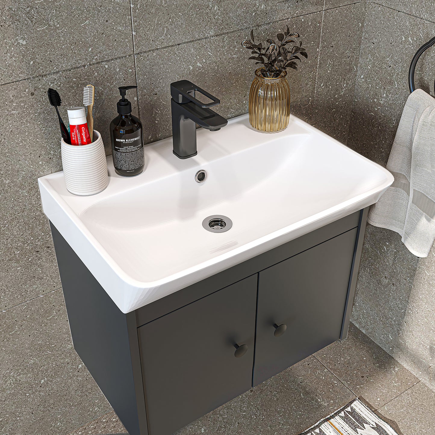 Badmöbelset • ADA • Unterschrank mit Waschbecken • Badezimmer Möbel • Gäste WC
