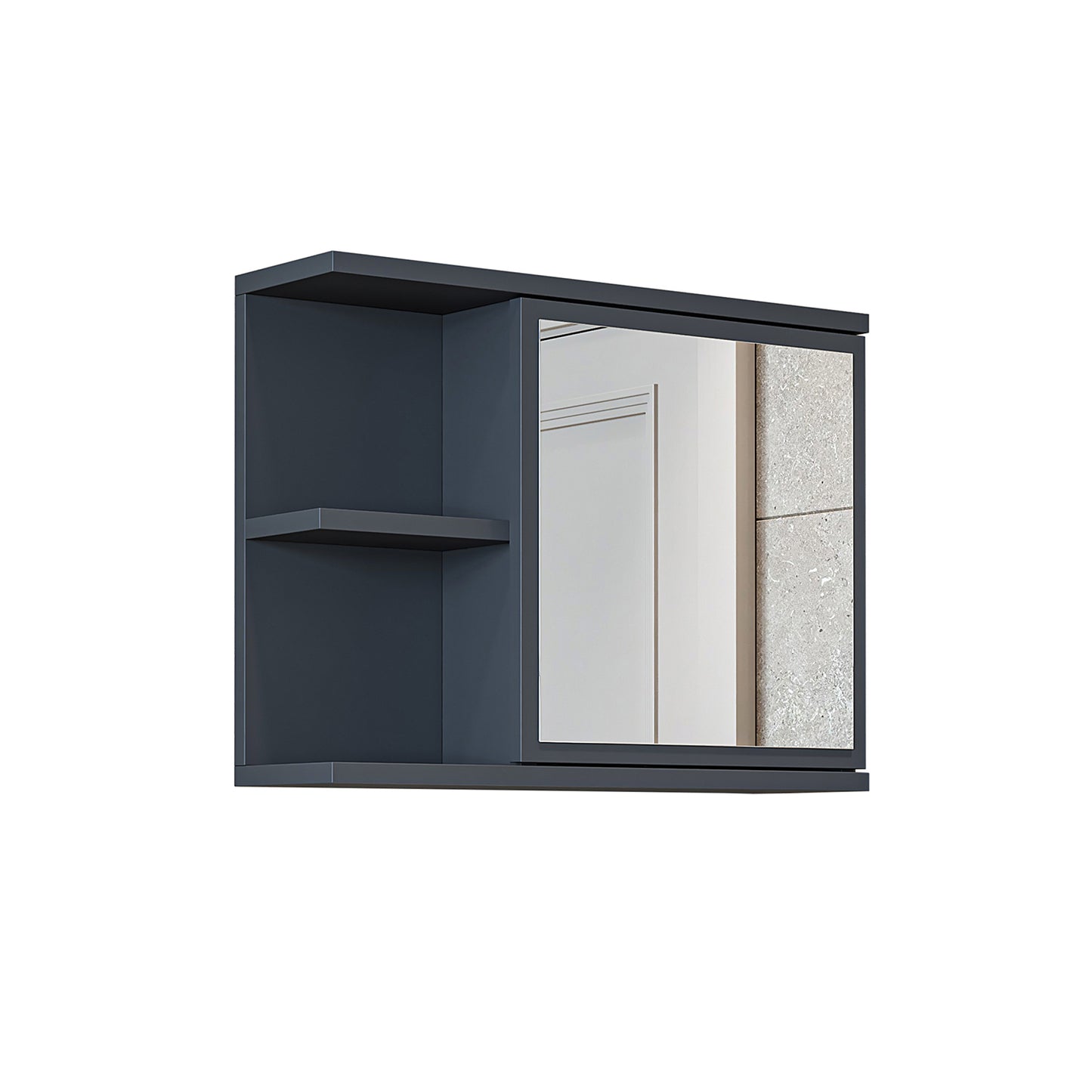 Roomart Badezimmerspiegelschrank "ADA“ – moderner, kompakter 60 cm Badschrank mit Spiegel – in Weiß, Eiche, Anthrazit oder Schwarz