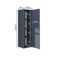 Roomart Badmöbelset ADA – 3-teiliges Badezimmermöbel Set mit Waschbecken, Unterschrank, Spiegelschrank & Seitenschrank – modernes Badmöbel