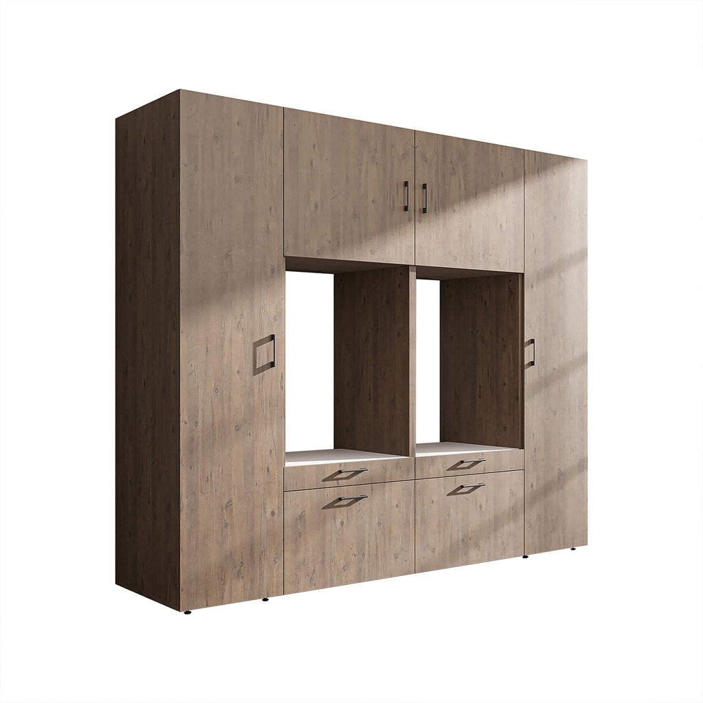 Roomart Waschmaschinenschrank 224 cm – 2 Geräte nebeneinander & Hochschrank | in 3 Farben