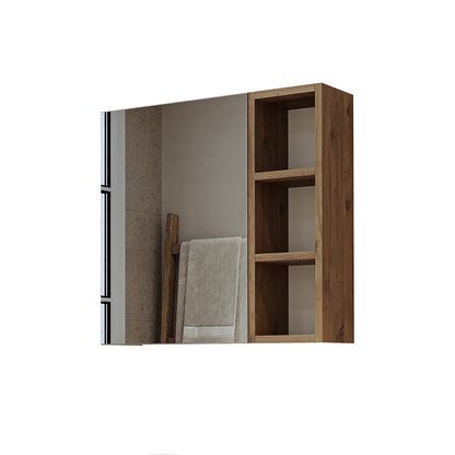 Roomart Badezimmerspiegelschrank "Lotus“ – 65/75/95 cm – in Eiche – moderner Badschrank mit Spiegel