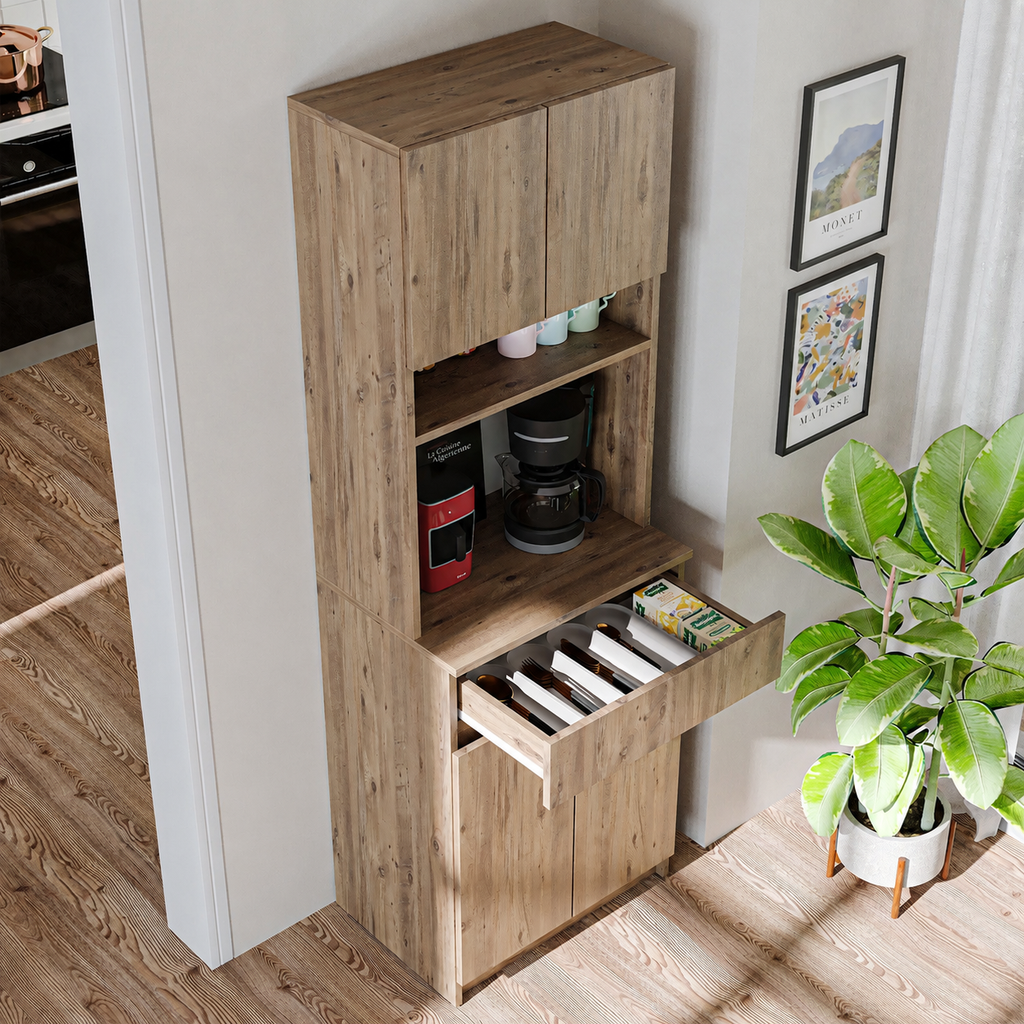 Roomart Küchenschrank NAPOLI, 180 cm, mit offener Nische und Schublade, in 4 Farben