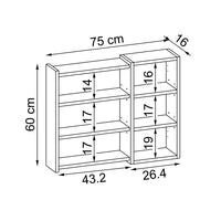 Roomart Badezimmerspiegelschrank "Lotus“ – 65/75/95 cm – in Eiche – moderner Badschrank mit Spiegel -  badezimmerspiegelschrank, mirror, lichtschalter, badspiegelschrank, geringe, tiefe, schiebetür, steckdose, eckspiegelschrank, smarter, badhängeschränkch