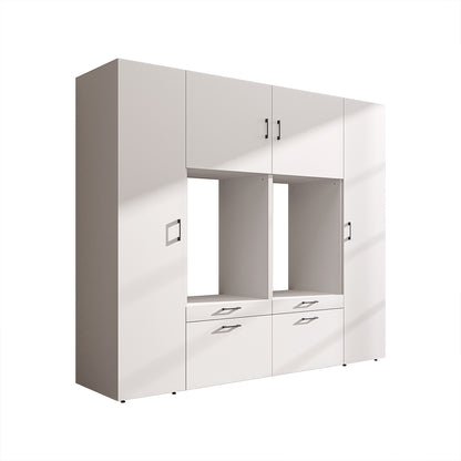 Roomart Waschmaschinenschrank 224 cm – 2 Geräte nebeneinander & Hochschrank | in 3 Farben