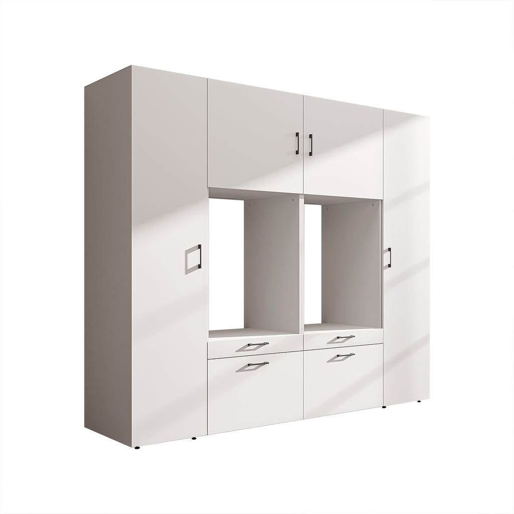 Roomart Waschmaschinenschrank 224 cm – 2 Geräte nebeneinander & Hochschrank | in 3 Farben