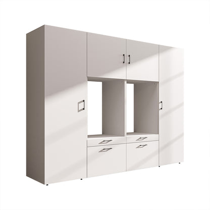 Roomart Waschmaschinenschrank SERIE-III Schrankwand 254 cm – 2 Geräte, Soft-Close | 3 Farben