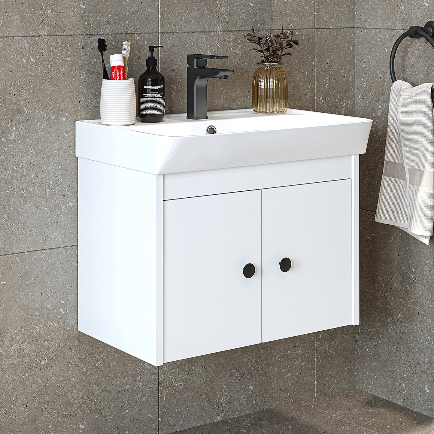 Badmöbelset • ADA • Unterschrank mit Waschbecken • Badezimmer Möbel • Gäste WC
