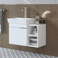 Roomart Badmöbel LYCIA 72 cm – Waschbeckenunterschrank mit Keramik-Waschbecken – Waschtischunterschrank für Badezimmer – Modernes Badmöbel mit Stauraum – 4 Farben