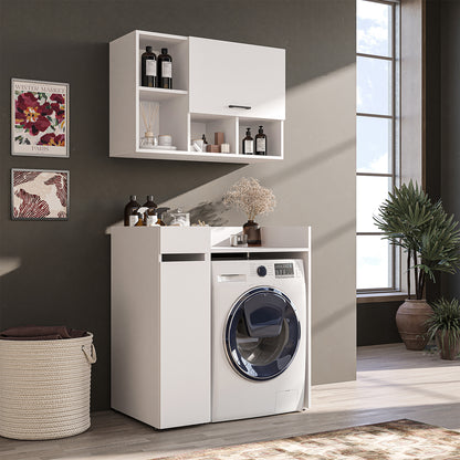 Roomart SERIE 2 Waschmaschinen-Set – Unterschrank & Rollwagen, optional mit Wandschrank | in 2 Farben