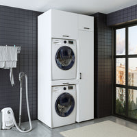 Roomart Waschmaschinenschrank, Trockner auf Waschmaschine • 112 cm breit • In 3 Farben
