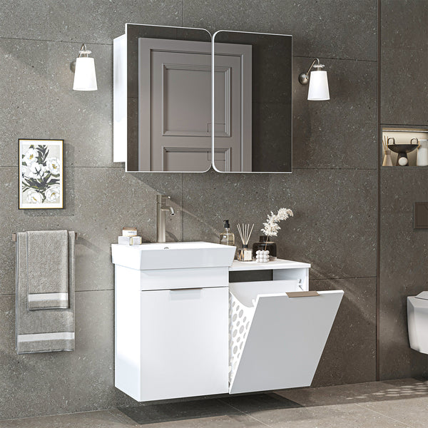 Roomart 3-teiliges Badmöbel-Set LYCIA, 49 cm, Waschtisch mit Spiegelschrank, in 4 Farben