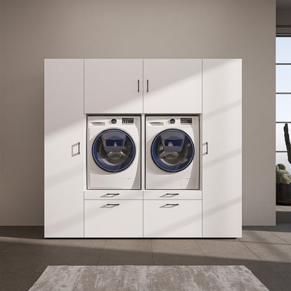 Roomart Waschmaschinenschrank 224 cm – 2 Geräte nebeneinander & Hochschrank | in 3 Farben