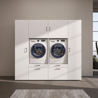Roomart Waschmaschinenschrank 224 cm – 2 Geräte nebeneinander & Hochschrank | in 3 Farben