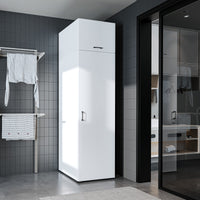 Roomart - DORA Armario Alto 60cm Ancho - Blanco - Roble Blanco - Roble Antracita - armario lavadora, estante lavadora, torre lavadora, armario, blanco, lavadoras, armario bajo, lavadora, secadora, armario hogar, armarios, armario baño, alto