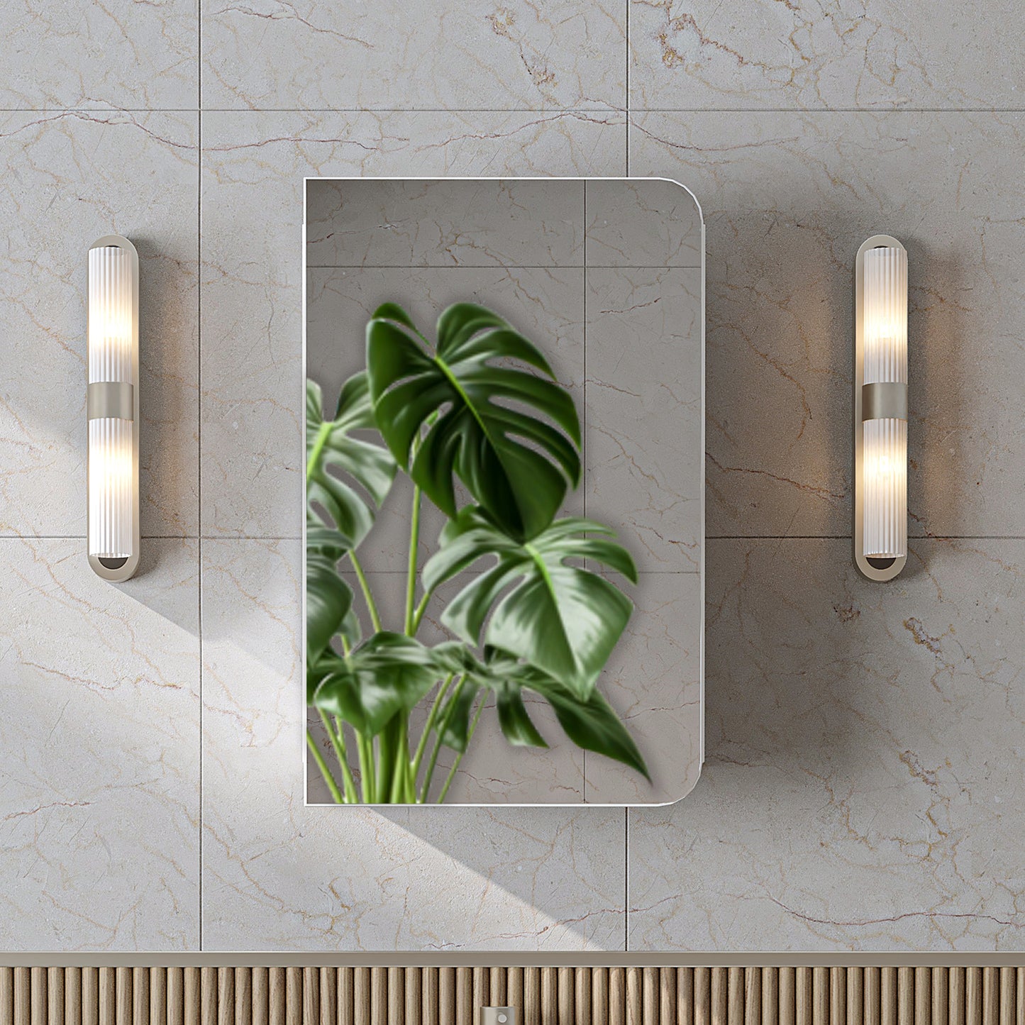 Roomart Bad Spiegelschrank LYCIA 45 cm – Badezimmerspiegel mit Stauraum, für Bad & Gäste-WC, in 4 Farben