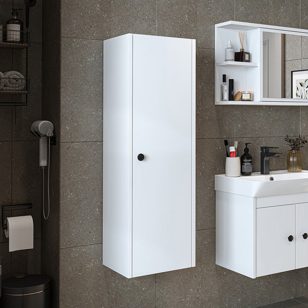 Roomart Bad-Seitenschrank ADA 110 cm – Moderner Bad-Hängeschrank mit Soft-Close – Viel Stauraum – Badezimmer Hochschrank – Weiß, Eiche, Anthrazit oder Schwarz