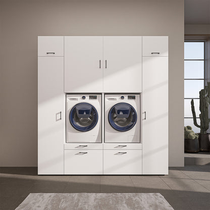 Roomart Waschmaschinenschrank SERIE 2 – Doppelschrank mit Seitenschränken, 3 Farben