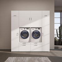 Roomart Waschmaschinenschrank SERIE 2 – Doppelschrank mit Seitenschränken, 3 Farben