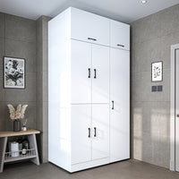 Roomart washing machine cabinet " DORA SET" for dryer & washing machine, 115 cm wide, in 4 colors, with doors & pull-out shelf - white - white oak - anthracite oak - oak - washing machine cabinet, washing machine shelf, washing tower, cabinet, white, washing machine