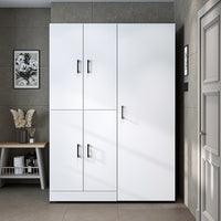 Roomart washing machine cabinet " DORA SET" for dryer & washing machine, 130 cm wide, in 4 colors, with doors & pull-out shelf - white - white oak - anthracite oak - oak - washing machine cabinet, washing machine shelf, washing tower, cabinet, white, washing machine