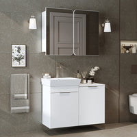 Roomart 2-teiliges Badmöbel-Set LYCIA, 49 cm, Waschtisch mit Spiegelschrank, in 4 Farben