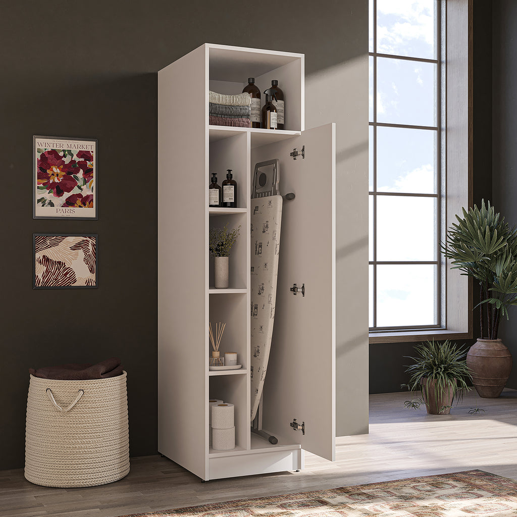 Roomart SERIE 2 Hochschrank 66 cm – 197 cm hoch, Putzschrank & Stauraum | in 2 Farben