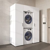 Roomart DUO-I Schrankwand 157 cm – Waschmaschine & Trockner übereinander, Hochschrank | in 2 Farben