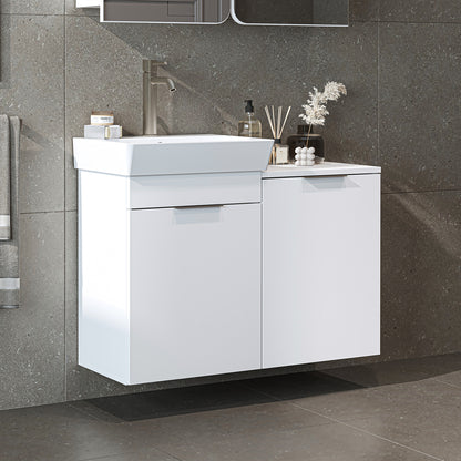Roomart 3-teiliges Badmöbel-Set LYCIA, 49 cm, Waschtisch, Spiegelschrank und Hochschrank, in 4 Farben