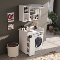 Roomart SERIE 2 Waschmaschinen-Set – Unterschrank & Rollwagen, optional mit Wandschrank | in 2 Farben