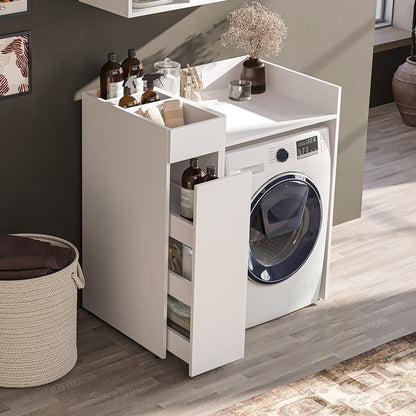 Roomart SERIE 2 Waschmaschinen-Set – Unterschrank & Rollwagen, optional mit Wandschrank | in 2 Farben