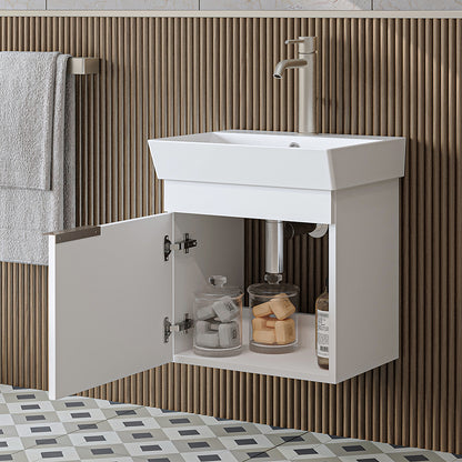 Roomart Badmöbel LYCIA 50 cm – Waschbeckenunterschrank mit Keramik-Waschbecken – Waschtischunterschrank für Badezimmer – Modernes Badmöbel mit Stauraum – 4 Farben