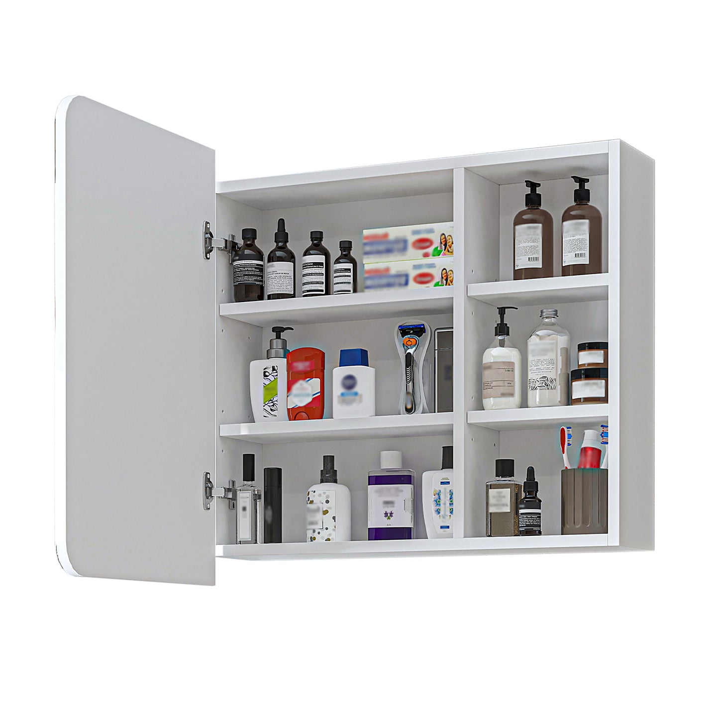 Roomart Badmöbel Set LYCIA 82 cm – 4-teiliges Badezimmermöbel-Set mit Keramik-Waschbecken, Spiegelschrank & Seitenschrank – Badmöbel in 4 Farben